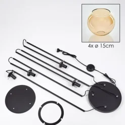 hofstein Koyoto Lampadaire 30 cm Ambre, 4 lumières