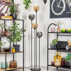 hofstein Koyoto Lampadaire 30 cm Ambre, Chrome, Fumé, 4 lumières