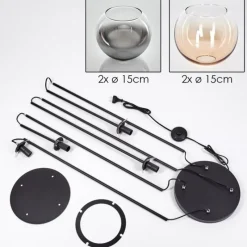 hofstein Koyoto Lampadaire 30 cm Ambre, Clair, Fumé, 4 lumières