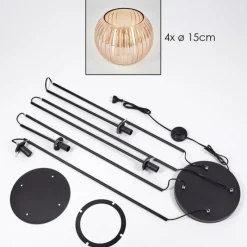 Lampes À Boules-hofstein Koyoto Lampadaire 30 cm Ambre, 4 lumières