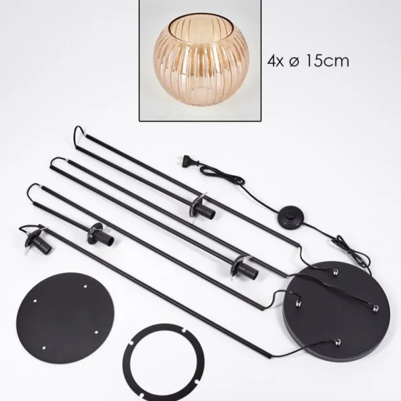 Lampes À Boules-hofstein Koyoto Lampadaire 30 cm Ambre, 4 lumières