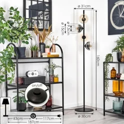 hofstein Koyoto Lampadaire 31 cm Ambre, Clair, Fumé, 4 lumières