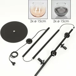 hofstein Koyoto Lampadaire 31 cm Ambre, Clair, Fumé, 4 lumières