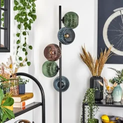 hofstein Koyoto Lampadaire 33 cm Bleu, Vert, Cuivré, 5 lumières