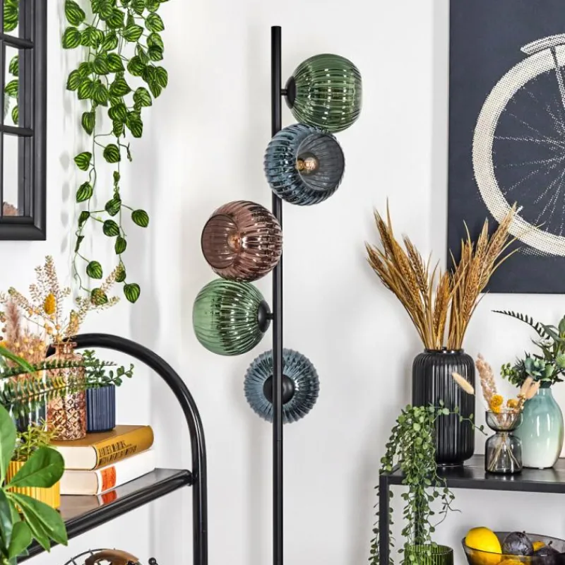 hofstein Koyoto Lampadaire 33 cm Bleu, Vert, Cuivré, 5 lumières