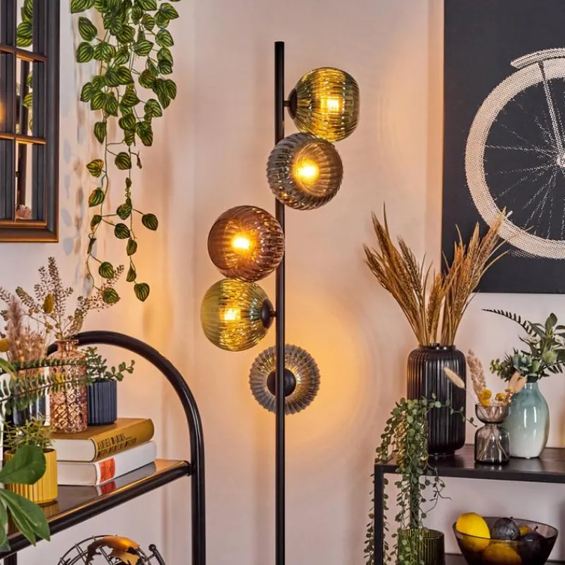 hofstein Koyoto Lampadaire 33 cm Bleu, Vert, Cuivré, 5 lumières