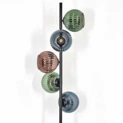 hofstein Koyoto Lampadaire 33 cm Bleu, Vert, Cuivré, 5 lumières