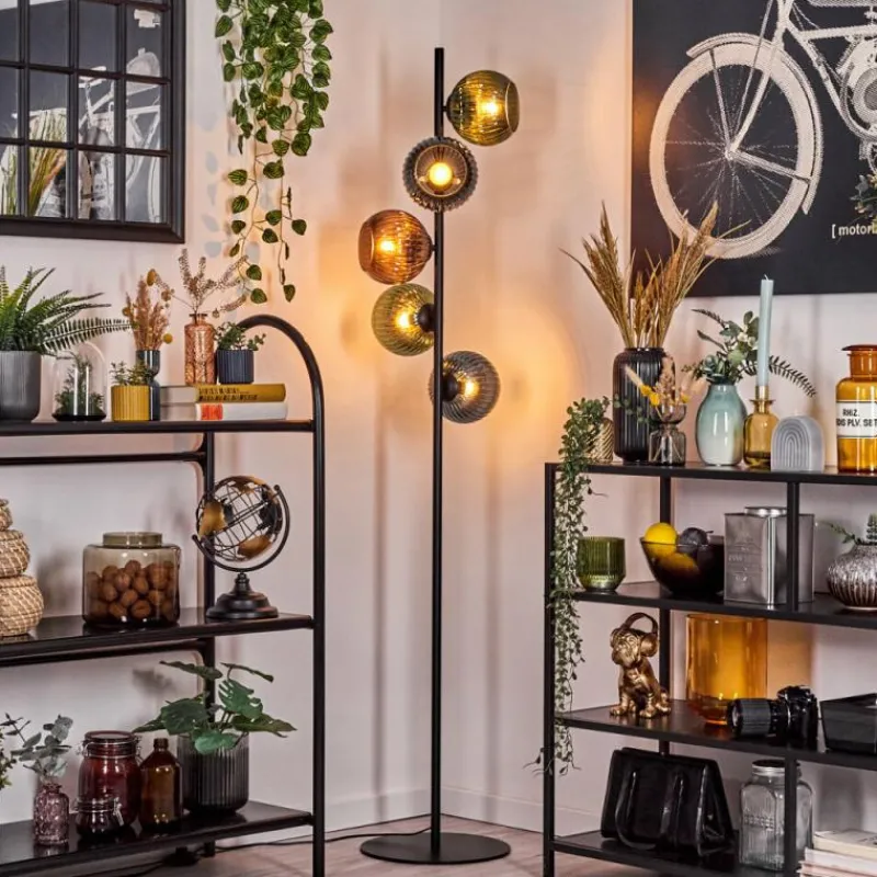 hofstein Koyoto Lampadaire 33 cm Bleu, Vert, Cuivré, 5 lumières