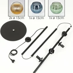 Lampes Dorées-hofstein Koyoto Lampadaire 31 cm Bleu, Or, Vert, Clair, 4 lumières