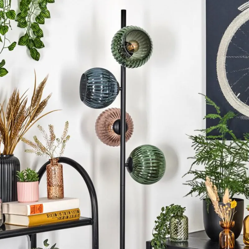 hofstein Koyoto Lampadaire 31 cm Bleu, Vert, Cuivré, 4 lumières