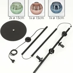 hofstein Koyoto Lampadaire 31 cm Bleu, Vert, Cuivré, 4 lumières