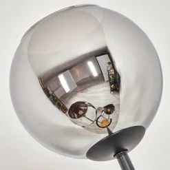 Suspension Verre Fumé-hofstein Koyoto Lampadaire 30 cm Bois foncé, Noir, 3 lumières