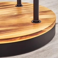 hofstein Koyoto Lampadaire 25 cm Bois clair, Noir, 4 lumières