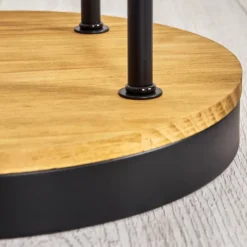 hofstein Koyoto Lampadaire 30 cm Bois foncé, Noir, 3 lumières