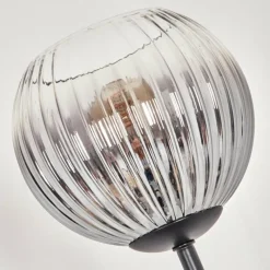 hofstein Koyoto Lampadaire 30 cm Bois foncé, Noir, 3 lumières