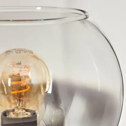 hofstein Koyoto Lampadaire 25 cm Bois foncé, Noir, 3 lumières