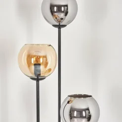 hofstein Koyoto Lampadaire 30 cm Bois clair, Noir, 3 lumières