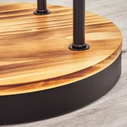 hofstein Koyoto Lampadaire 30 cm Bois clair, Noir, 3 lumières