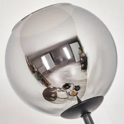 Suspension Verre Fumé-hofstein Koyoto Lampadaire 30 cm Bois foncé, Noir, 4 lumières