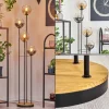 hofstein Koyoto Lampadaire 30 cm Bois foncé, Noir, 4 lumières