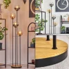 hofstein Koyoto Lampadaire 30 cm Bois foncé, Noir, 4 lumières