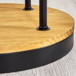 hofstein Koyoto Lampadaire 30 cm Bois foncé, Noir, 4 lumières