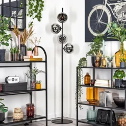 hofstein Koyoto Lampadaire 31 cm Chrome, Fumé, 4 lumières