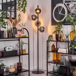 hofstein Koyoto Lampadaire 31 cm Chrome, Fumé, 4 lumières