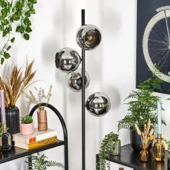 hofstein Koyoto Lampadaire 31 cm Chrome, Fumé, 4 lumières