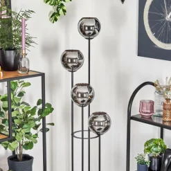 hofstein Koyoto Lampadaire 30 cm Chrome, Fumé, 4 lumières