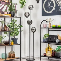 hofstein Koyoto Lampadaire 30 cm Chrome, Fumé, 4 lumières