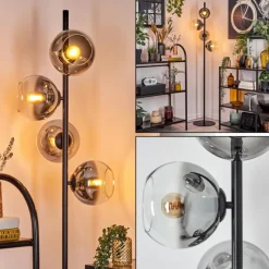 Suspension Verre Fumé-hofstein Koyoto Lampadaire 31 cm Clair, Fumé, 4 lumières