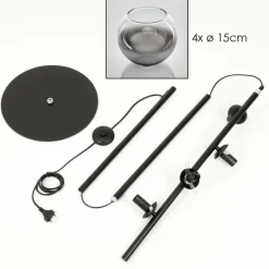 Suspension Verre Fumé-hofstein Koyoto Lampadaire 31 cm Clair, Fumé, 4 lumières