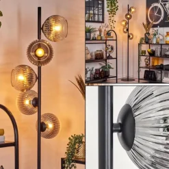 hofstein Koyoto Lampadaire 33 cm Clair, Fumé, 5 lumières