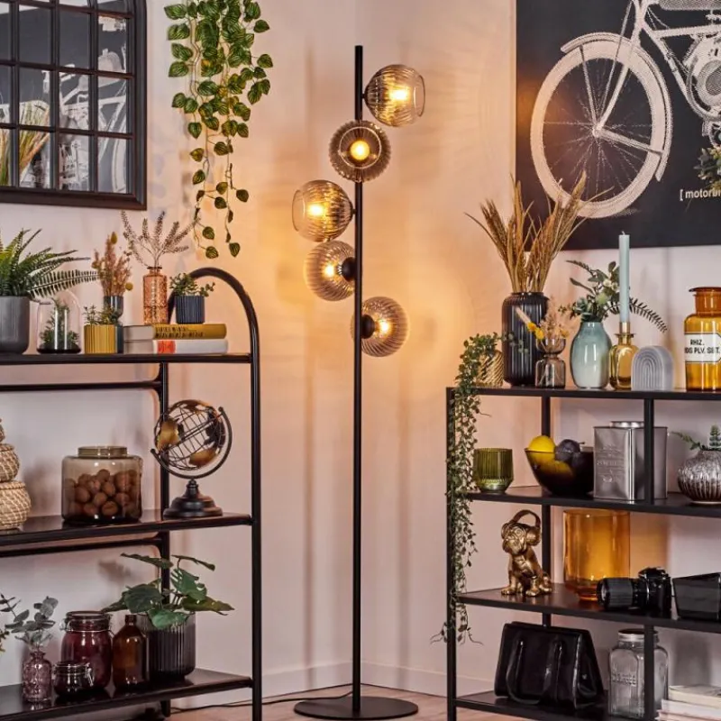 hofstein Koyoto Lampadaire 33 cm Clair, Fumé, 5 lumières