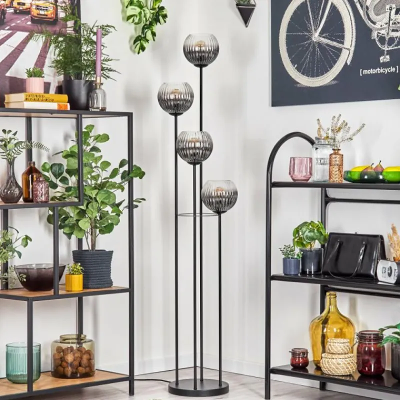 hofstein Koyoto Lampadaire 30 cm Clair, Fumé, 4 lumières