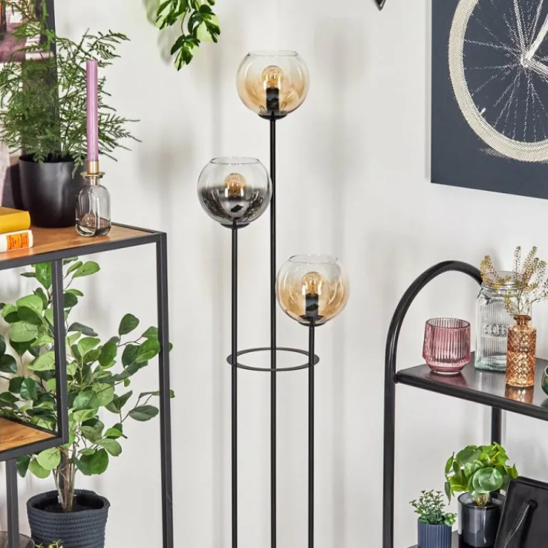 hofstein Koyoto Lampadaire 30 cm Noir, 3 lumières