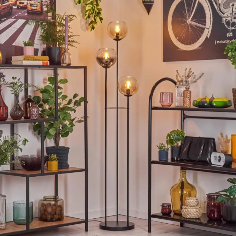 hofstein Koyoto Lampadaire 30 cm Noir, 3 lumières