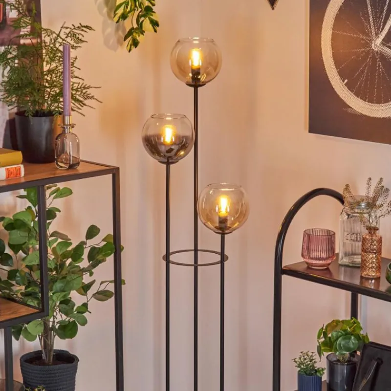 hofstein Koyoto Lampadaire 30 cm Noir, 3 lumières