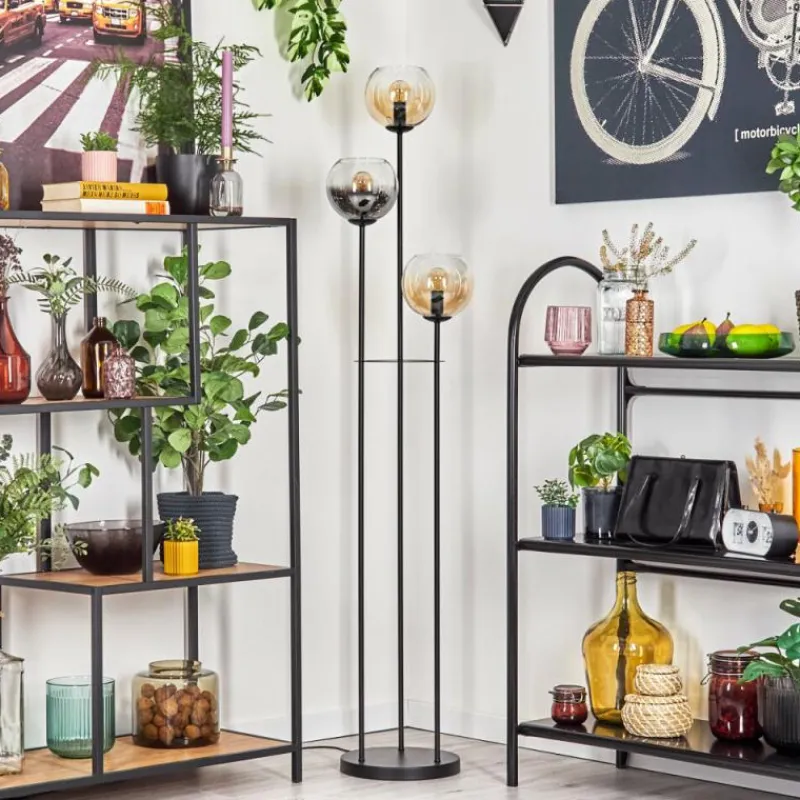 hofstein Koyoto Lampadaire 30 cm Noir, 3 lumières
