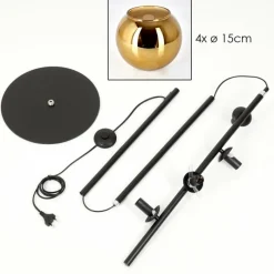 hofstein Koyoto Lampadaire 31 cm Or, 4 lumières