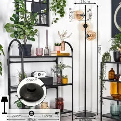 hofstein Koyoto Lampadaire Ambre, 3 lumières