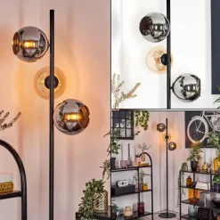 hofstein Koyoto Lampadaire Ambre, Chrome, Fumé, 3 lumières