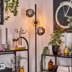 hofstein Koyoto Lampadaire Ambre, Chrome, Fumé, 3 lumières