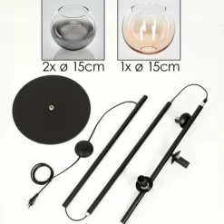 hofstein Koyoto Lampadaire Ambre, Clair, Fumé, 3 lumières