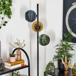 Lampes Dorées-hofstein Koyoto Lampadaire Bleu, Or, Vert, Clair, 3 lumières