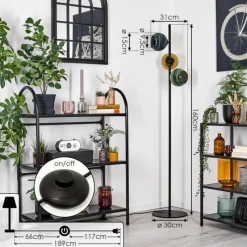 Lampes Dorées-hofstein Koyoto Lampadaire Bleu, Or, Vert, Clair, 3 lumières