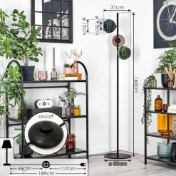 hofstein Koyoto Lampadaire Bleu, Vert, Cuivré, 3 lumières