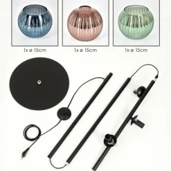 hofstein Koyoto Lampadaire Bleu, Vert, Cuivré, 3 lumières