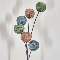 Lampes À Boules-hofstein Koyoto Lampadaire Bleu, Vert, Cuivré, 6 lumières